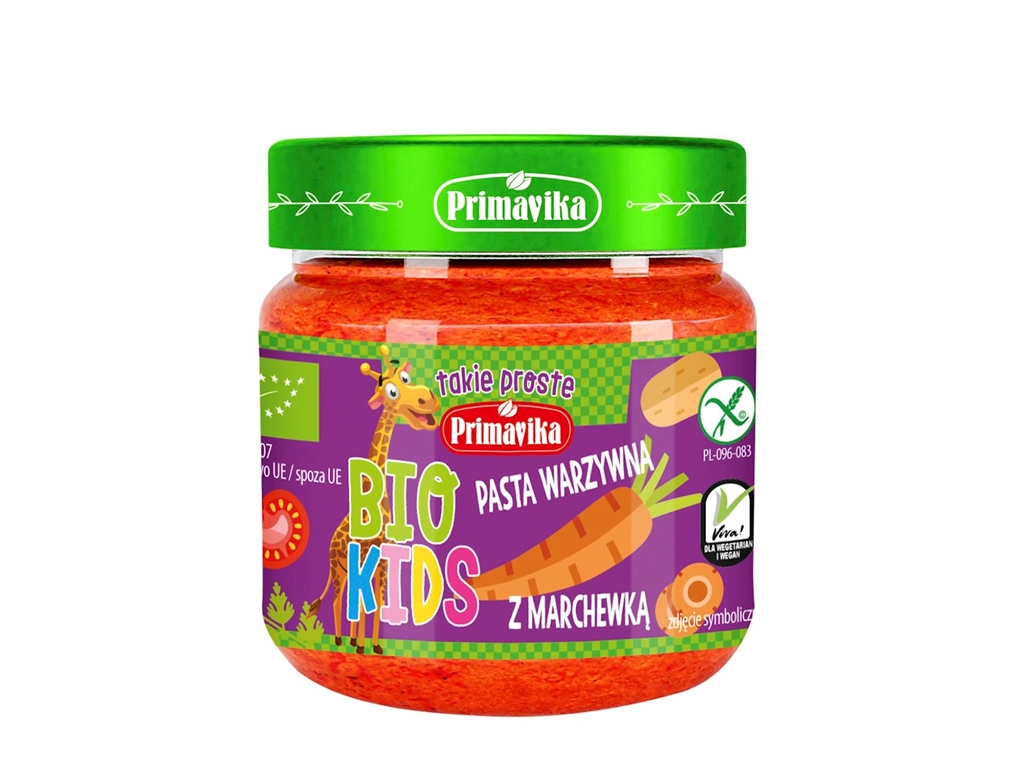 BIO Kids pasta warzywna z marchewką 160g Primavika