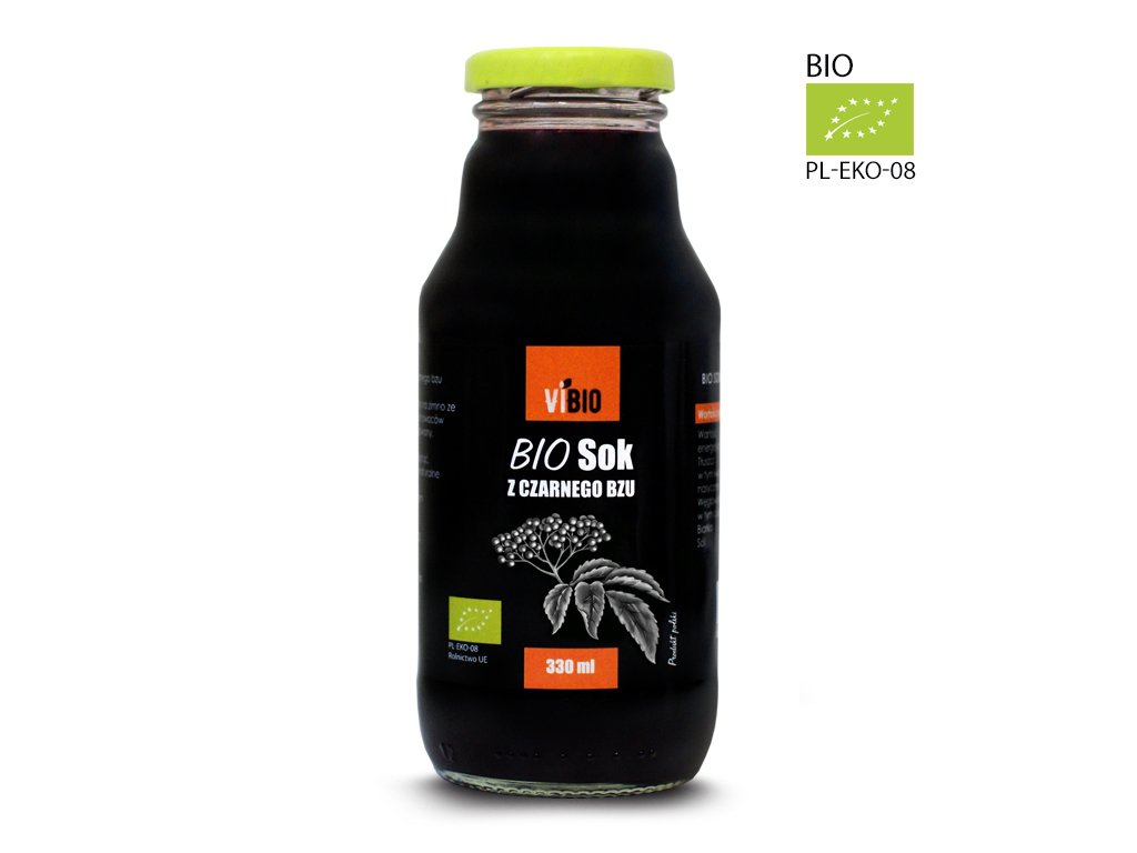 BIO Sok z owoców bzu czarnego 330ml, sok z czarnego bzu w ciąży, na co