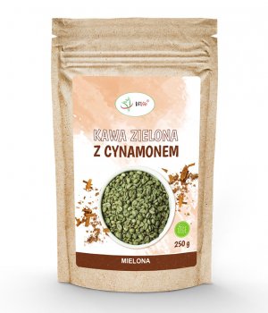 Kawa zielona mielona z cynamonem 250 g VIVIO, kawa zielona na prezent, kawa zielona kcal