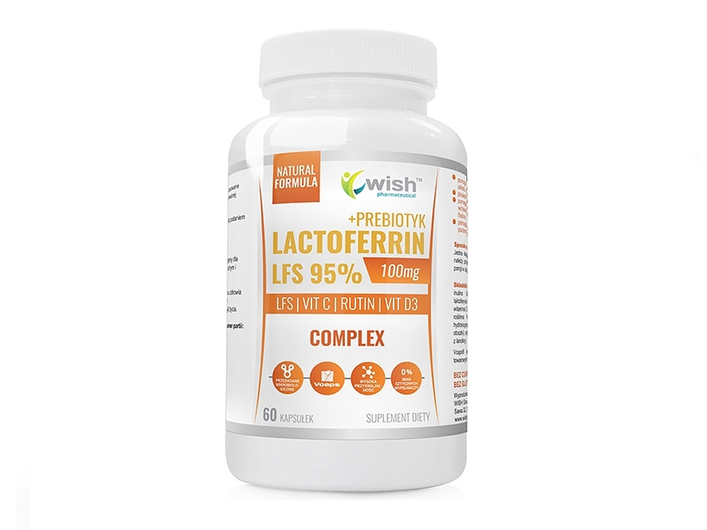 Lactoferrin LFS 95% Max+Prebiotyk 60kaps. WISH