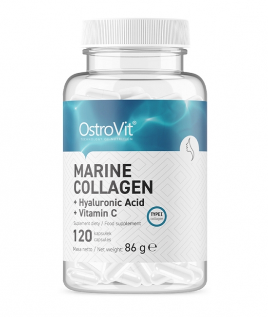 Marine Collagen+kwas hialu+ vitC 12-kaps OstroVit 