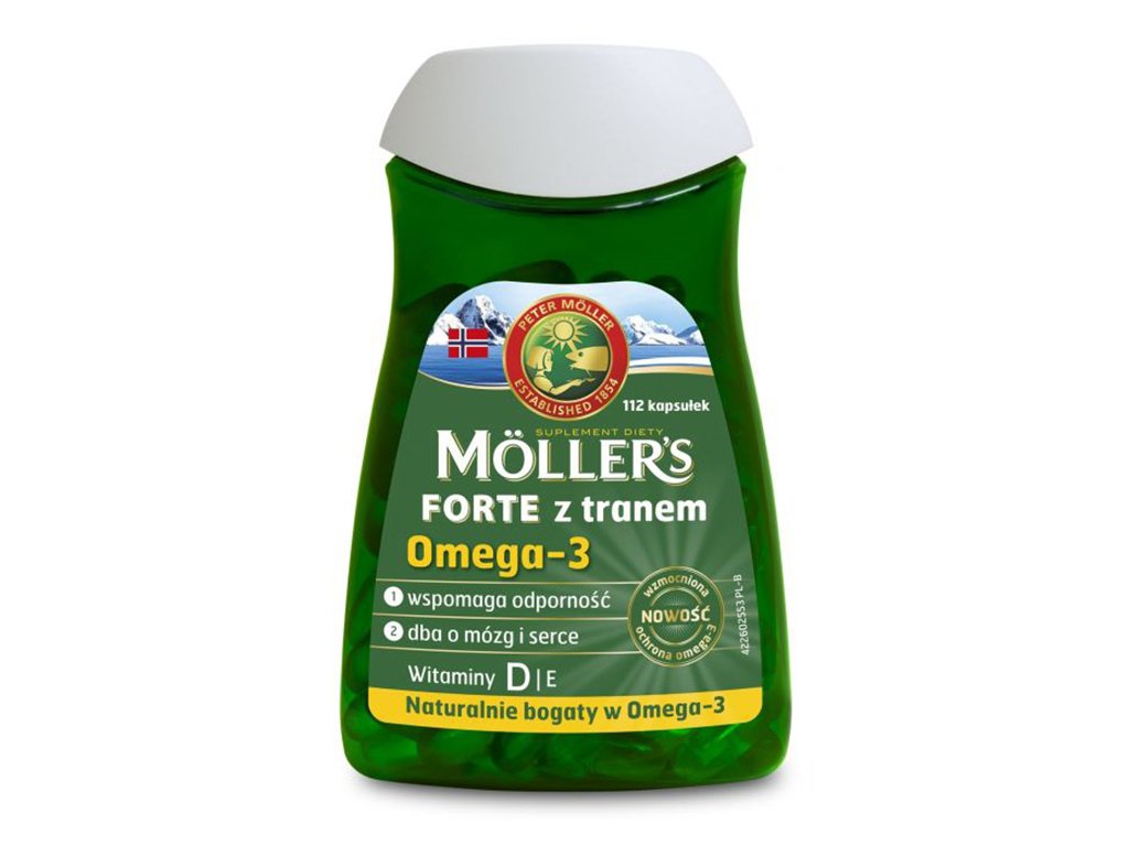Tran forte omega-3 112 kapsułek Moller's