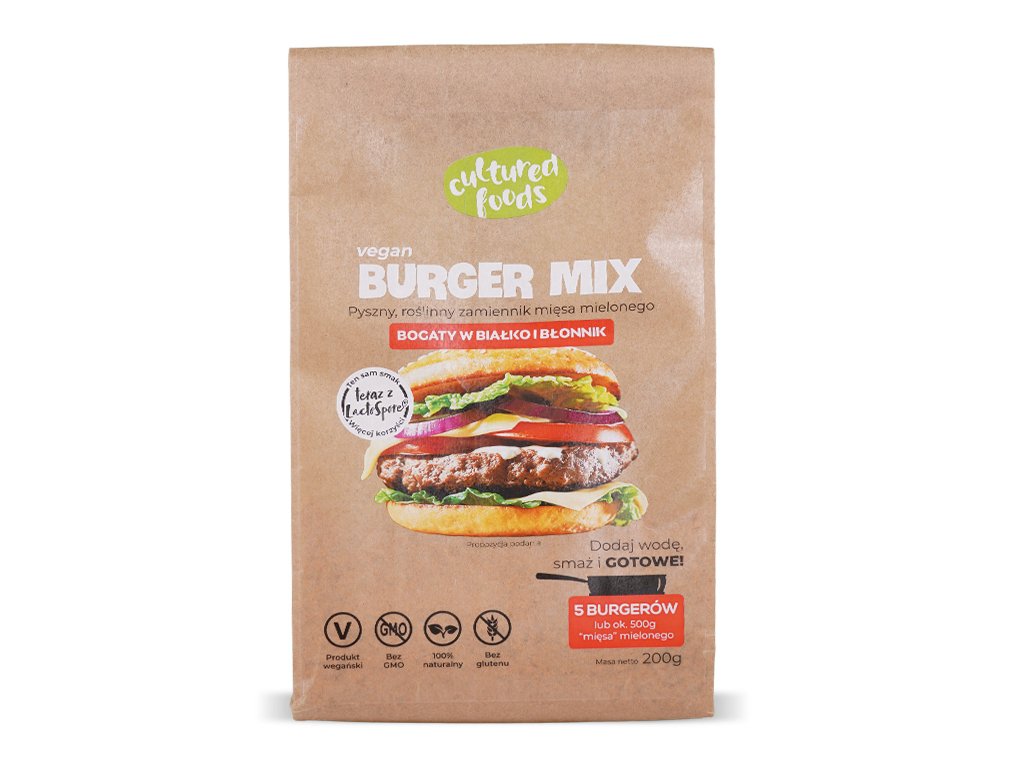Vegan Burger Mix roślinny 200g- Cultured Foods