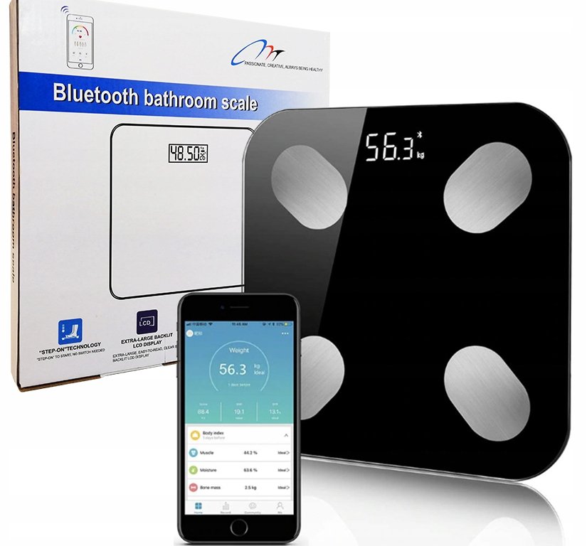 Waga łazienkowa analityczna smart z bluetooth