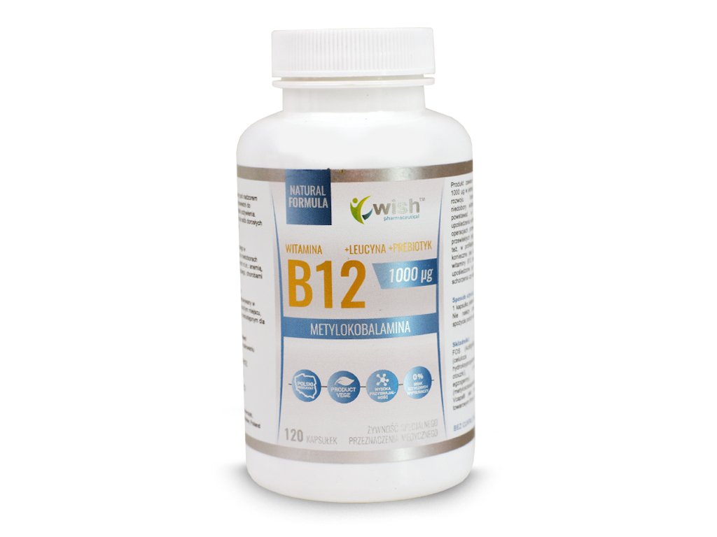 Witamina B12 metylokobolamina 1000ug -120 kap WISH