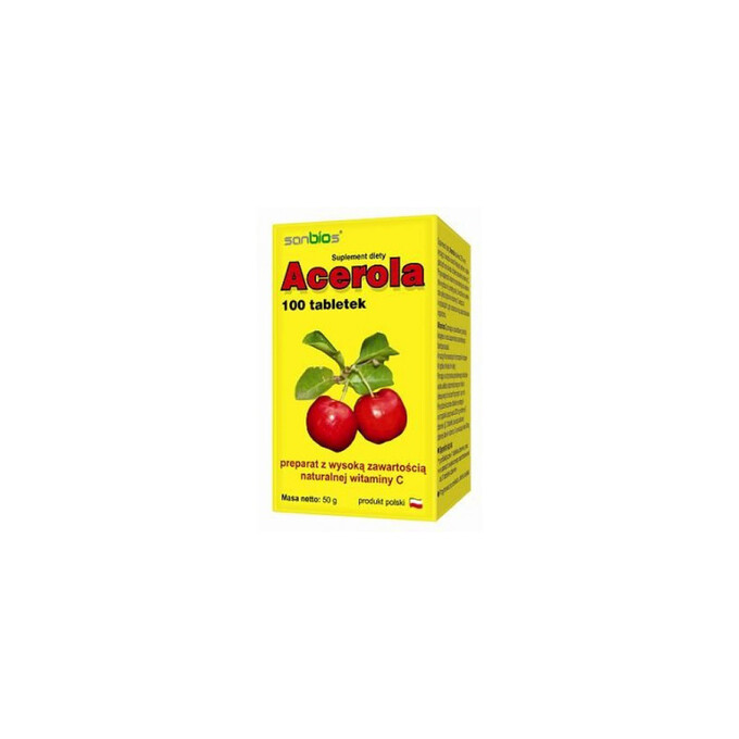 Acerola naturalna witamina C 100 tabletek 500mg