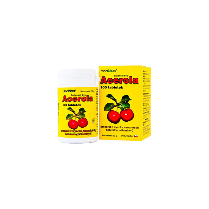 Acerola naturalna witamina C 100 tabletek 500mg