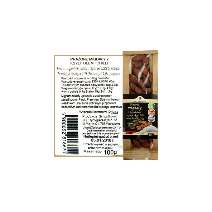 Prażone migdały z chilli i solą himalajską 100g
