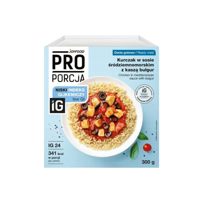 Danie gotowe kurczak w sosie śródziemnomorskim z kaszą bulgur i warzywami PROporcja 300g