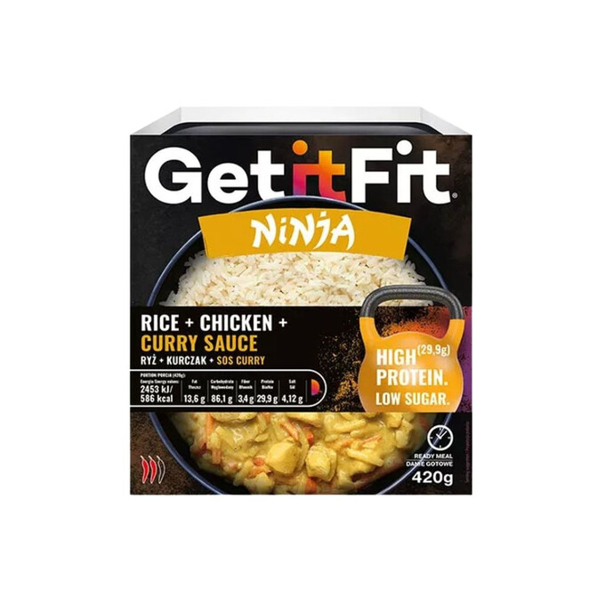 Danie gotowe ryż z kurczakiem w sosie curry Get it fit NINJA 420g