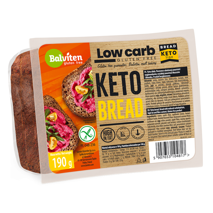 Chleb low carb keto bezglutenowy 190g
