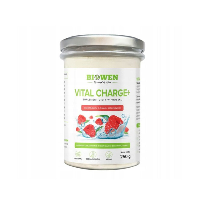 Elektrolity Vital charge+ o smaku malinowym 250g