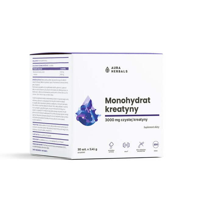 Kreatyna, monohydrat w saszetkach 30szt x 3,41g