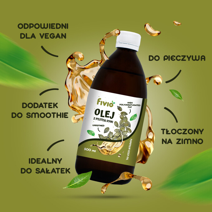 Olej z pestek dyni zimnotłoczony 500ml