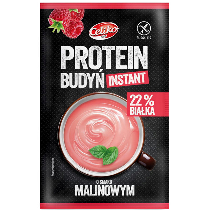 Budyń proteinowy o smaku malinowym bezglutenowy 40 g