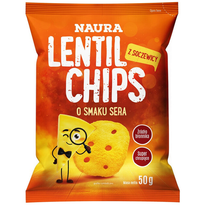 Chipsy z czerwonej soczewicy o smaku sera 50g