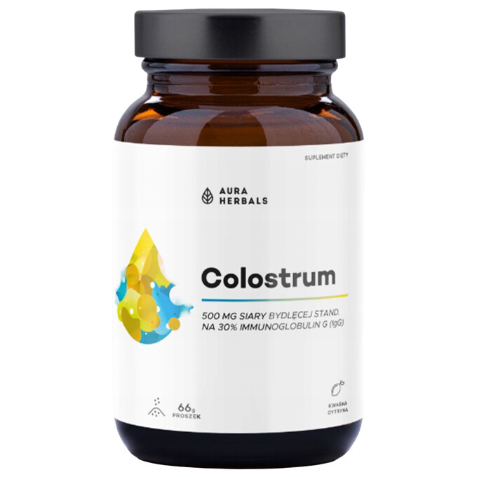 Colostrum 500 mg, kwaśna cytryna, proszek 66 g
