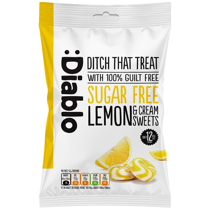 Cukierki śmietankowe o smaku cytryny bez cukru 75g