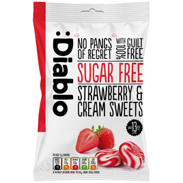 Cukierki śmietankowe o smaku truskawki bez cukru 75g