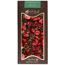 Czekolada gorzka 70,4% z miętą i żurawiną 80g