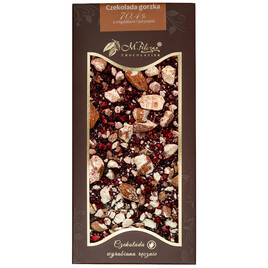 Czekolada gorzka 70,4% z migdałami i jeżyną 80g
