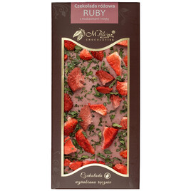 Czekolada różowa RUBY z truskawkami i mięta 80g