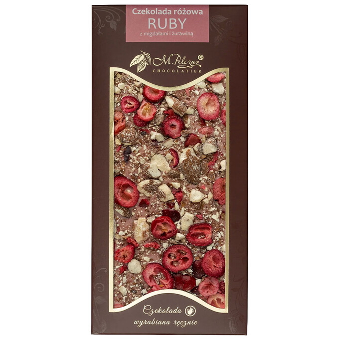 Czekolada różowa RUBY z żurawiną i migdałami 80g