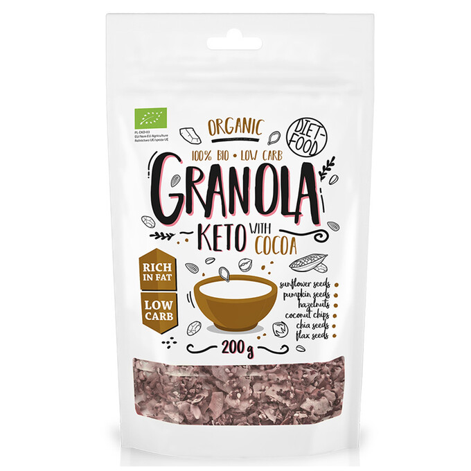 Granola Keto Kakao BIO bez dodatku cukru 200 G