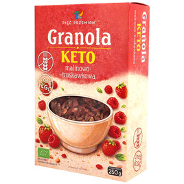 Granola KETO malinowo-truskawkowa bezglutenowa BIO 250 g