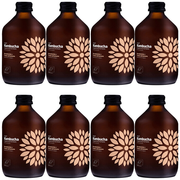 Kombucha BIO Brzoskwinia+Trawa Cytrynowa 330ml 8 szt