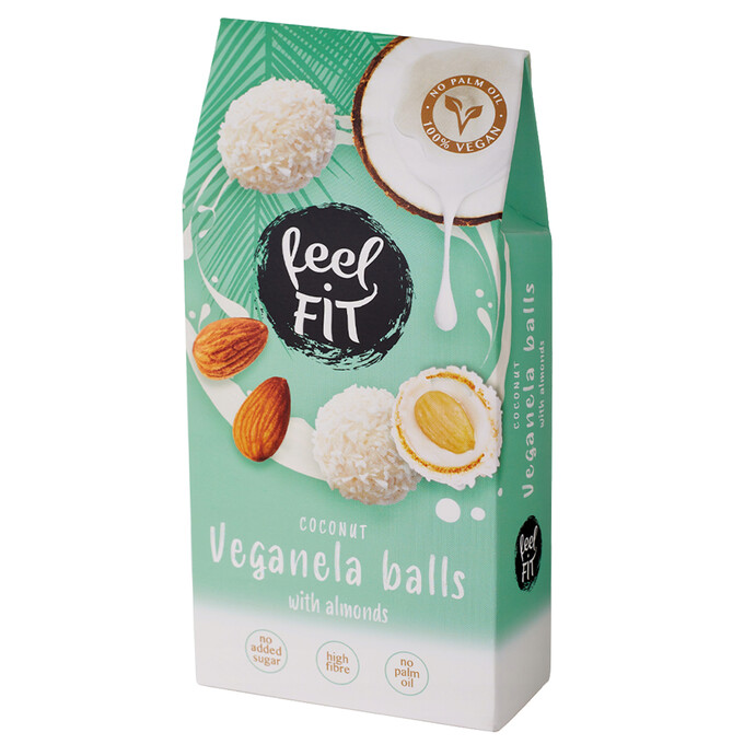 Veganella kulki kokosowe z migdałem bez cukru 63 g