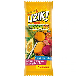 LIZIK! TROPICO Lizak Bez Cukru o Smaku owoców Tropikalnych 3