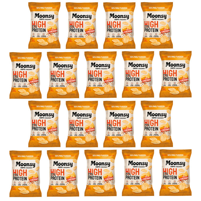 Moonsy soczewicowe Cheddar 60g 18  szt.