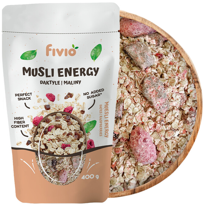 Musli ENERGY daktyle, maliny 400g