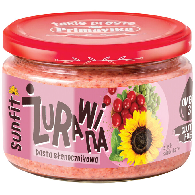 Pasta słonecznikowa z żurawiną 180 g