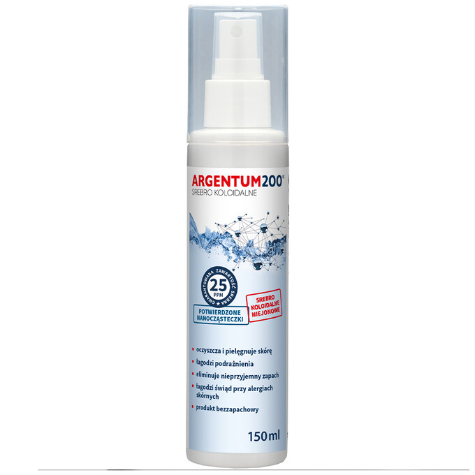 Srebro Koloidalne 25 ppm, Argentum200, aerozol 150 ml
