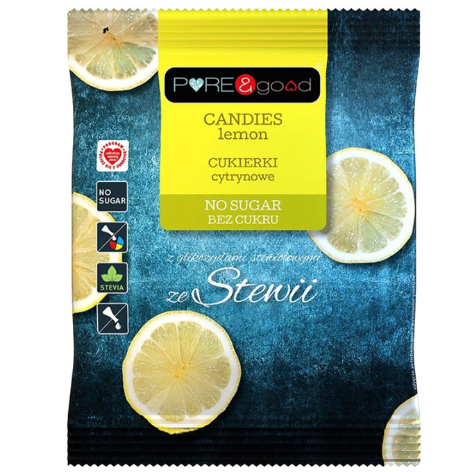 Cukierki cytrynowe ze stewią 50 g