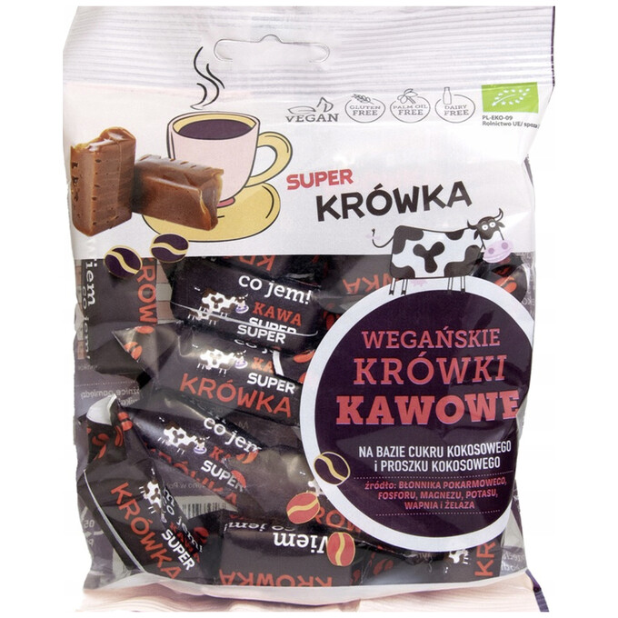 Cukierki krówki o smaku kawowym bez mleka BIO 150g