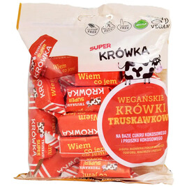 Cukierki krówki smak truskawkowy bez mleka BIO 150 g