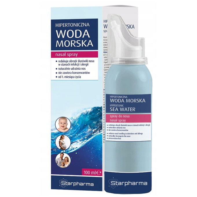 Hipertoniczna woda morska Spray do nosa, 100 ml