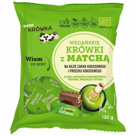 Krówki wegańskie z matchą bez mleka BIO 150g