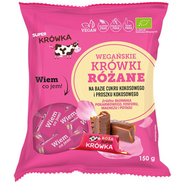 Krówki wegańskie różane bez mleka BIO 150g