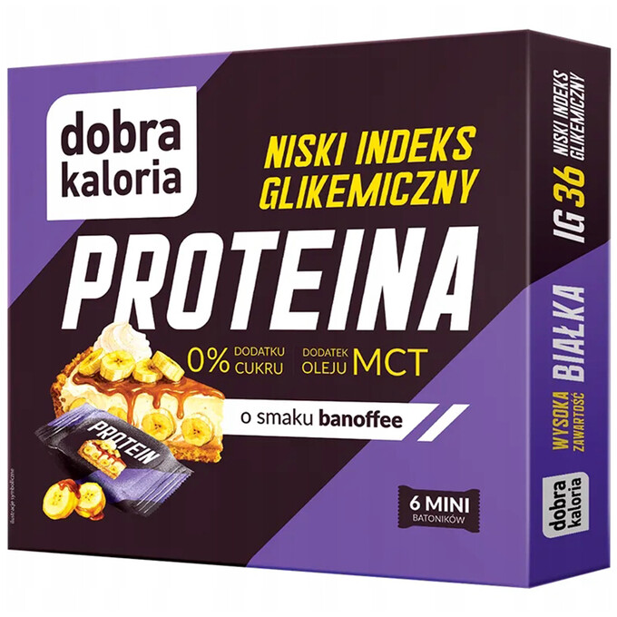 Mini batoniki proteinowe banoffee niskie IG bez cukru 102g