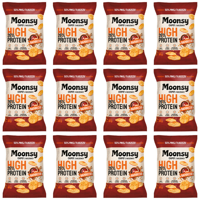 Moonsy soczewicowe BBQ 60g 12 szt