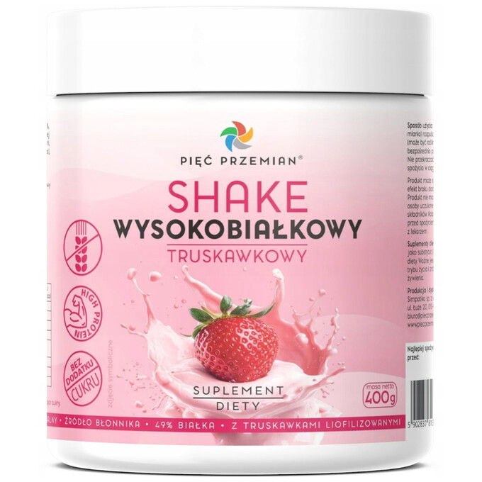 Shake wysokobiałkowy truskawkowy 400 g