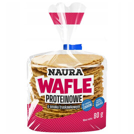 Wafle proteinowe owsiano-pszenne o smaku truskawkowym 80g