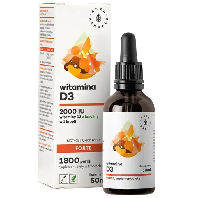 Witamina D3 2000 IU FORTE, MCT, krople 50 ml