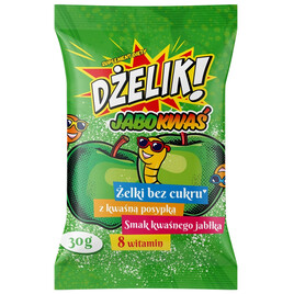 DŻELIK! JABOKWAŚ Żelki Bez Cukru o Smaku Kwaśnego Jabłka 30g
