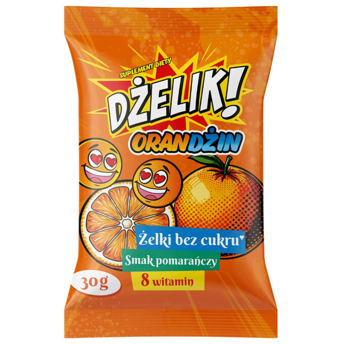 DŻELIK! ORANDŻIN Żelki Bez Cukru o Smaku Pomarańczowym 30g