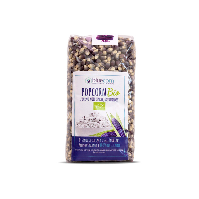 BIO Ziarna popcornu z niebieskiej kukurydzy 350g BLUECORN